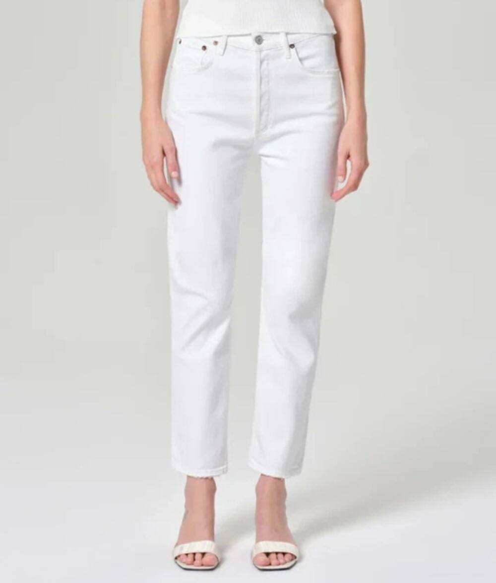 AGOLDE Riley Skinny Jeans Blurred White High Rise Button Fly Women's 25